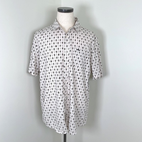 VOLCOM‎ VIBER VISON Woven Short Sleeve Button Down Shirt Mens XL Diamond NEW - Picture 2 of 9